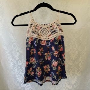 Girls Floral Boho Crochet Tank Top